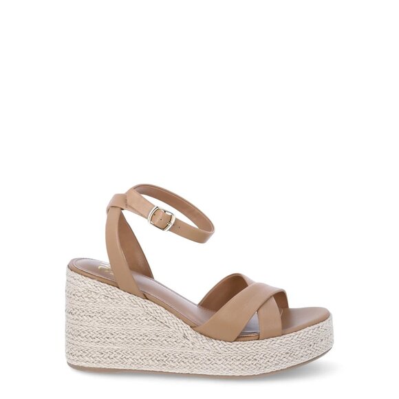 Madden NYC Women’s Strappy Wedge Sandals, Size 8.5, Medium Width, 3.82" Heel - Picture 2 of 6